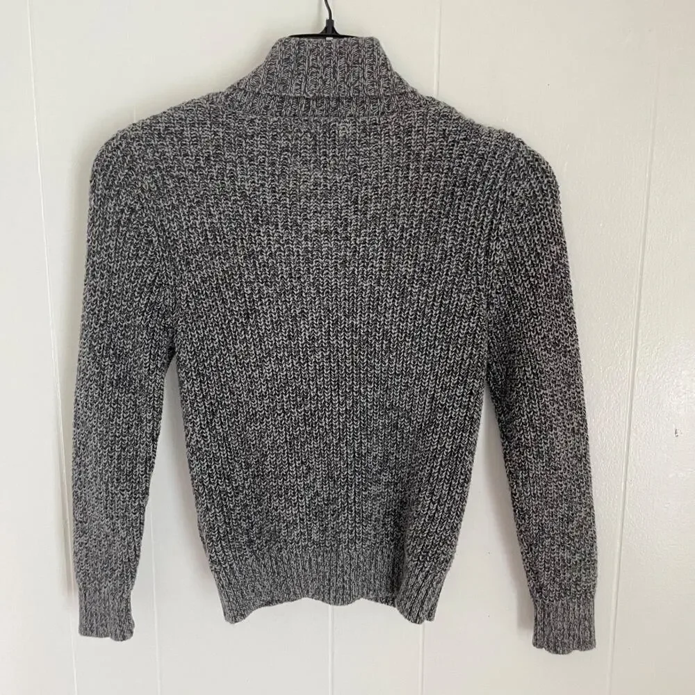OshKosh B’gosh Kids Cardigan Sweater Size 6 Gray Shawl Collar Chunky Knit Cotton